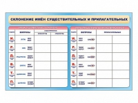 Фрагмент (демонстрационный) маркерный (двухсторонний) "Склонение имен существительных и прилагательных" - «globural.ru» - Чапаевск