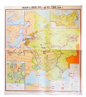 Учебная карта "Россия с конца XVII в. до нач. 60-х г.г. XVIII в." 1100*1400 мм (матовое, 2-стороннее лам.) - «globural.ru» - Чапаевск