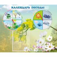 Стенд "Календарь погоды" с 2 карманами - «globural.ru» - Чапаевск