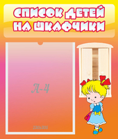 Стенд "Список детей на шкафчики" №6 - «globural.ru» - Чапаевск