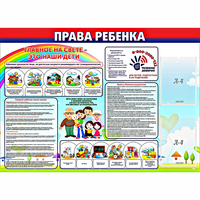 Стенд "Права ребенка"  с 2 карманами - «globural.ru» - Чапаевск
