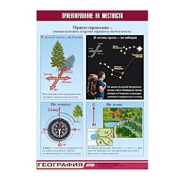 Таблица демонстрационная "Ориентирование на местности" (винил 70х100) - «globural.ru» - Чапаевск