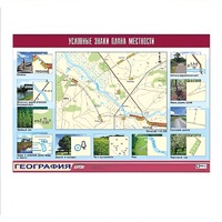 Таблица демонстрационная "Условные знаки плана местности" (винил 100x140) - «globural.ru» - Чапаевск