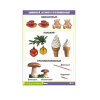 Таблица демонстрационная "Одинаковый, похожий и противоположный" (винил 70x100) - «globural.ru» - Чапаевск