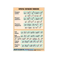 Таблица демонстрационная "Формулы сокращения умножения" (винил 70х100) - «globural.ru» - Чапаевск