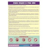 Таблица демонстрационная "Правила поведения на уроках химии" (винил 70х100) - «globural.ru» - Чапаевск