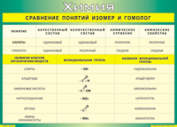 Таблица Сравнение понятий изомер и гомолог 1000*1400 винил - «globural.ru» - Чапаевск