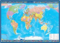 Настенная политическая карта мира с флагами на английском языке - «globural.ru» - Чапаевск