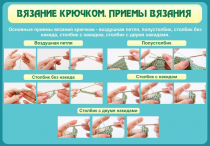 Стенд "Вязание крючком. Приемы вязания" - «globural.ru» - Чапаевск