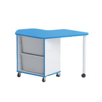 Стол детский правый Робик 002 (белый/синий) - «globural.ru» - Чапаевск