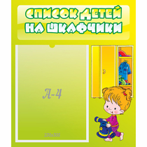 Стенд "Список детей на шкафчики" №5 - «globural.ru» - Чапаевск