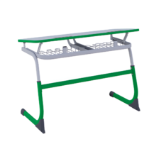 Парта двухместная Smarty с полиуретановой кромкой регулируемая по высоте и углом наклона столешницы  - «globural.ru» - Чапаевск