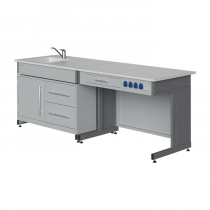 Стол демонстрационный (с раковиной, подводкой и отведением воды, сантехникой, электрическими розетками, автоматами аварийного отключения тока) - «globural.ru» - Чапаевск