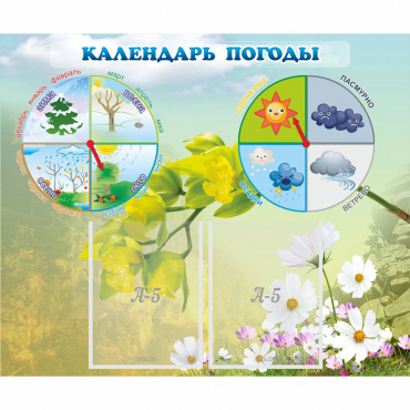 Стенд "Календарь погоды" с 2 карманами - «globural.ru» - Чапаевск