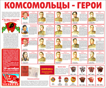 Тематический стенд "Комсомольцы-герои" - «globural.ru» - Чапаевск